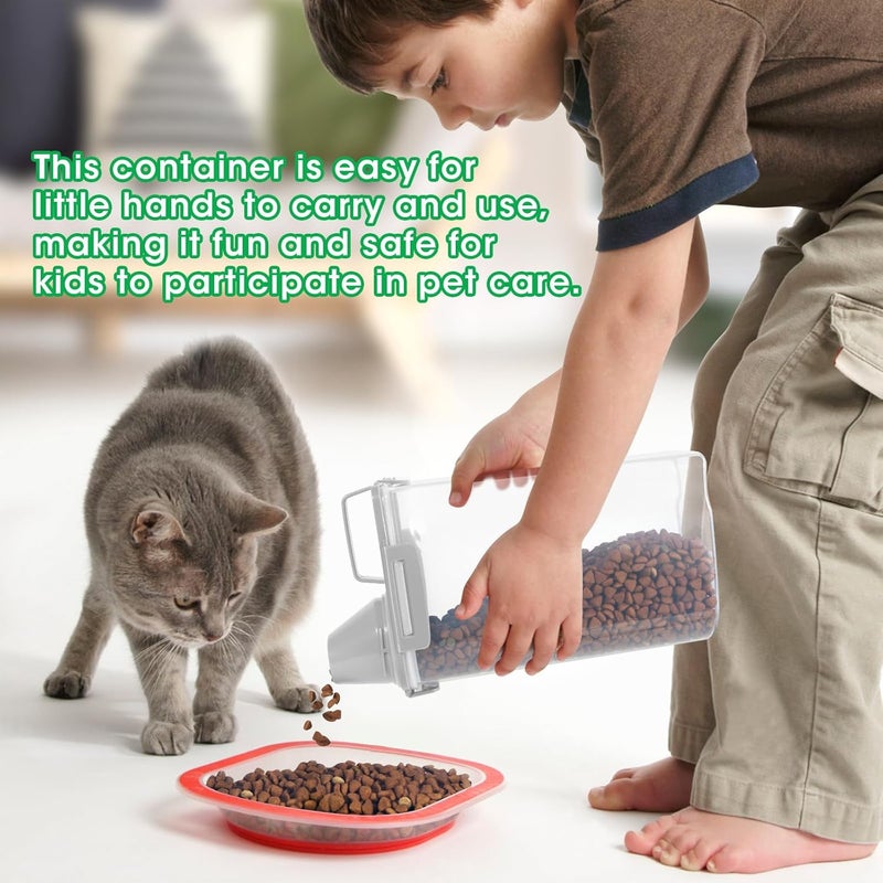 TBMax Rice Container 2 Pack, Airtight Cereal Container Oatmeal Storage with Easy-pouring Spout & Handy Cup for Flour Grain Beans, Pet Dog Cat Bird Food Storage Dispenser-Light Grey - Image 4