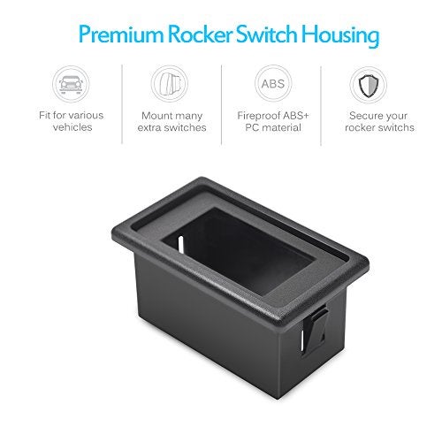 MICTUNING مجموعة حافظة مفتاح التبديل ميكتيونغ MH001 (بلاستيك ABS مقاوم للحريق أسود)، 1 عبوة - Image 5