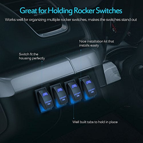 MICTUNING مجموعة حافظة مفتاح التبديل ميكتيونغ MH001 (بلاستيك ABS مقاوم للحريق أسود)، 1 عبوة - Image 2