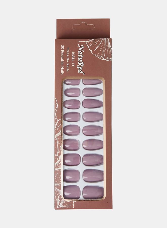 NatuRed Nail It Press-On Nails, Light Mauve
