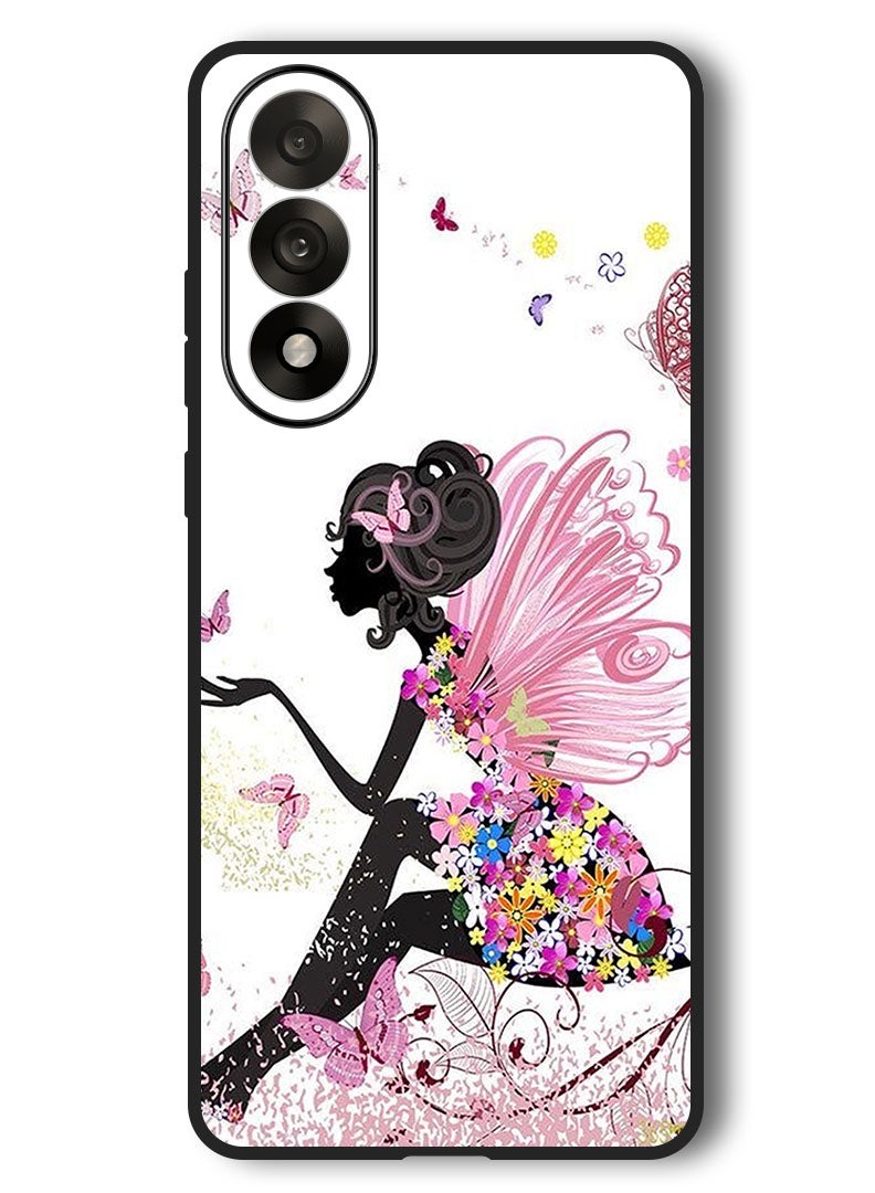 Theodor Case Compatible with OnePlus Nord 5 6.83 Inch Protection Shockproof Bumper Cover Butterfly Girl - Image 1