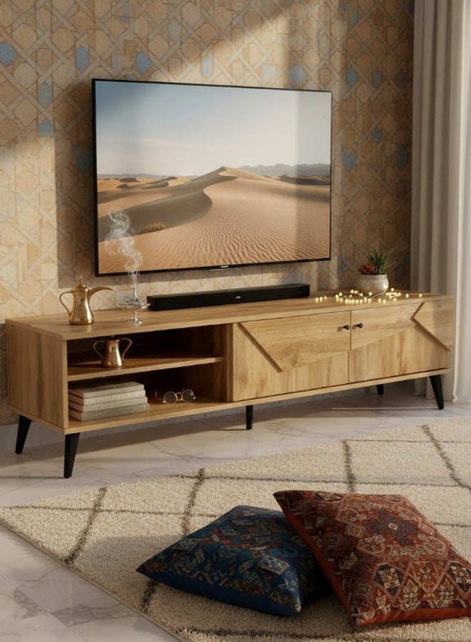 Living Wooden Plasma TV Table With Shelf 40x160 CM - Image 1
