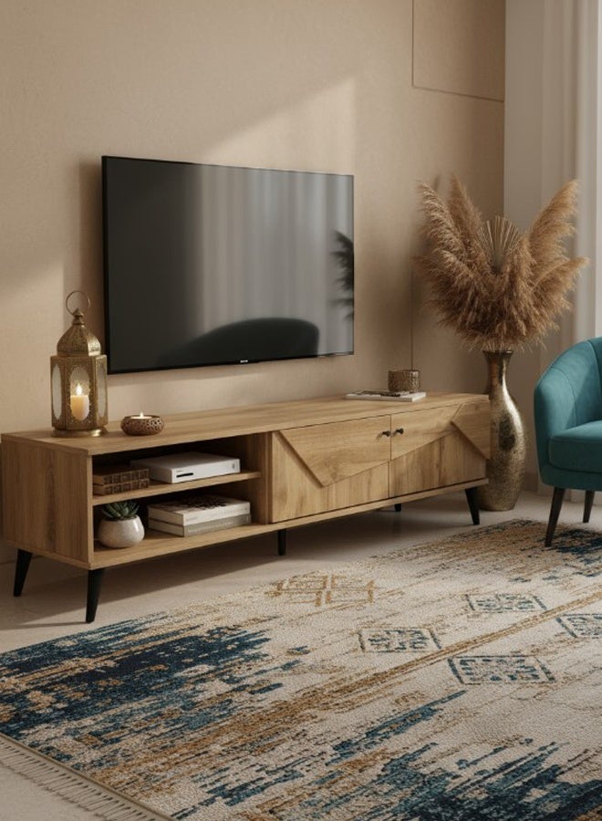 Living Wooden Plasma TV Table With Shelf 40x160 CM - Image 2