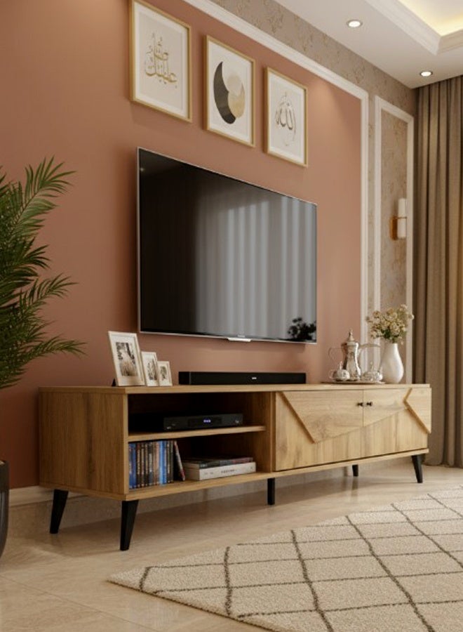 Living Wooden Plasma TV Table With Shelf 40x160 CM - Image 5
