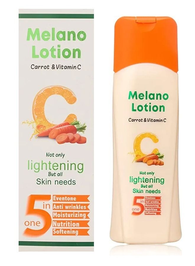 MELANO 5 in One Lotion Carrot & Vitamin C Nutrition Super Moisturizing & Softening 300 ML - Image 1