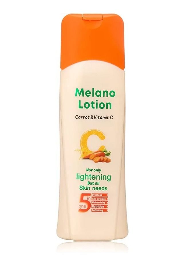 MELANO 5 in One Lotion Carrot & Vitamin C Nutrition Super Moisturizing & Softening 300 ML - Image 3