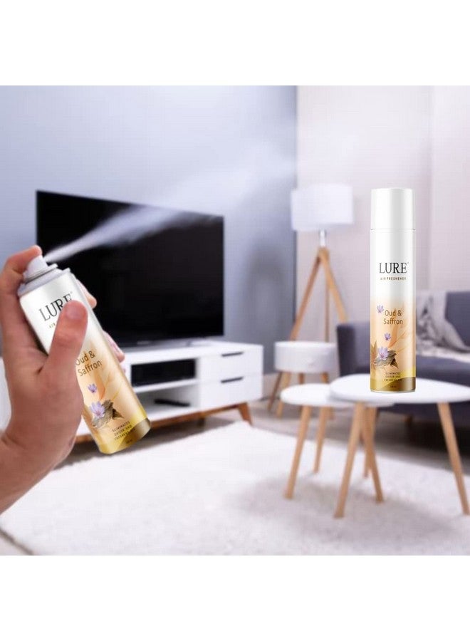 Lure Room Freshener | Air Freshener for Home And Office - OUD & SAFFRON (220ml Each, Pack of 4) - Image 3