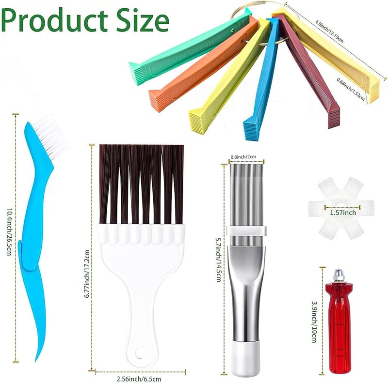 Foloose Air Conditioner Fin Cleaner Set Air Conditioner Condenser Fin Comb Ac Coil Cleaner Air Refrigerator Fin Cleaner Evaporator Radiator Repair Clean Tool(6PCS） - Image 2