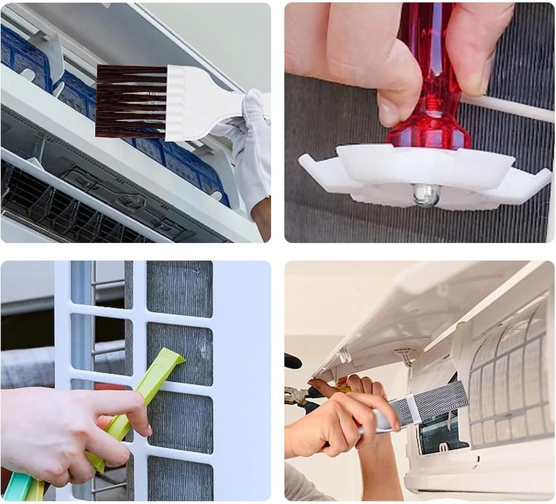 Foloose Air Conditioner Fin Cleaner Set Air Conditioner Condenser Fin Comb Ac Coil Cleaner Air Refrigerator Fin Cleaner Evaporator Radiator Repair Clean Tool(6PCS） - Image 4