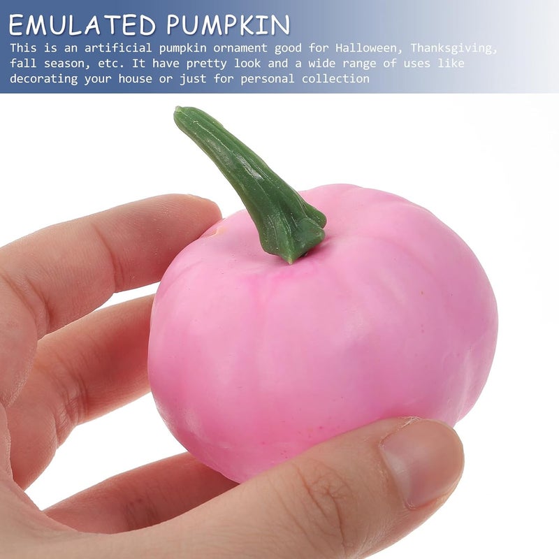 FUOYLOO 12 Pcs Pink Artificial Pumpkins Made of Foam for Halloween and Fall Harvest Decoration, Lightweight Fake Pumpkin Decor for Table Centerpiece and Creative Pictures - Image 4
