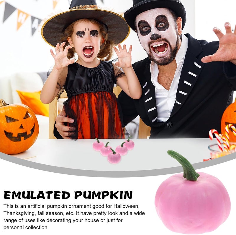 FUOYLOO 12 Pcs Pink Artificial Pumpkins Made of Foam for Halloween and Fall Harvest Decoration, Lightweight Fake Pumpkin Decor for Table Centerpiece and Creative Pictures - Image 3