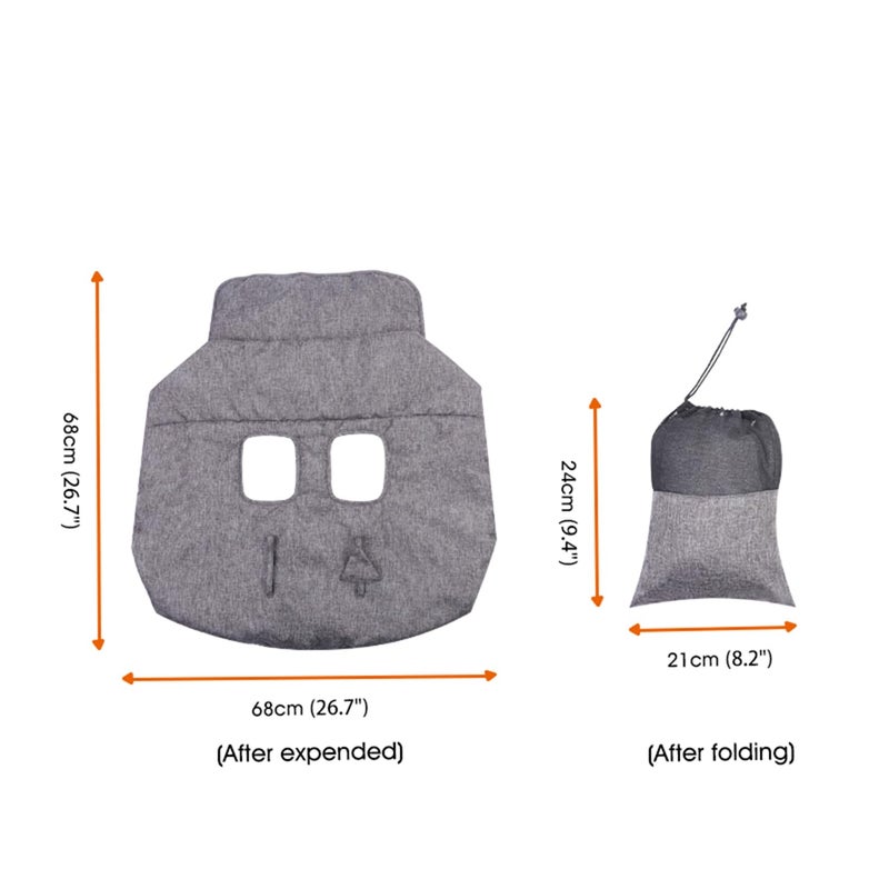 WedFeir Shopping Cart Cover for Baby Cotton High Chair Cover Infant Grocery Cart Cushion Liner with Storage Pouch Foldable Machine Washable for Infant Toddler Boy or Girl Grey - Image 2