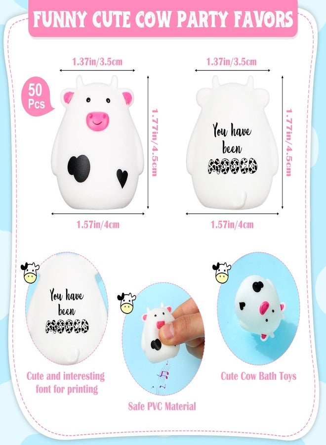Cholemy 50 Set Moo Cows Mini Cute Rubber Cow Graduation Car Gift Bulk You Have Been Mooed Funny for Game Figurines Car Interior Accessories Gift for SUV Women Men - Image 2
