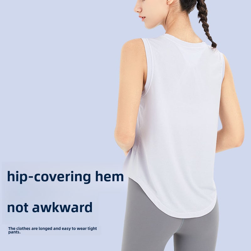 Generic Breathable Mesh Yoga Tank Top for Women Black  - Image 4