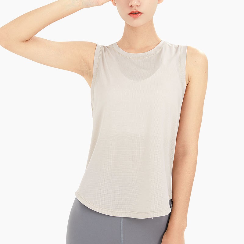Generic Breathable Mesh Yoga Tank Top for Women Black  - Image 3