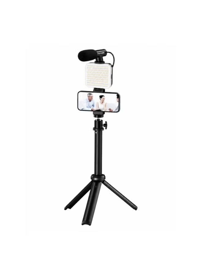 PLOKAMA PK-772 Smartphone Video Making Kit, LED Fill Light, External Microphone, Adjustable Tripod Stand & Bluetooth Remote, Mobile Vlogging Accessories Set, Portable Content Creator Kit for YouTube, TikTok, Live Streaming, Reels, Photography & Social Media - Image 1