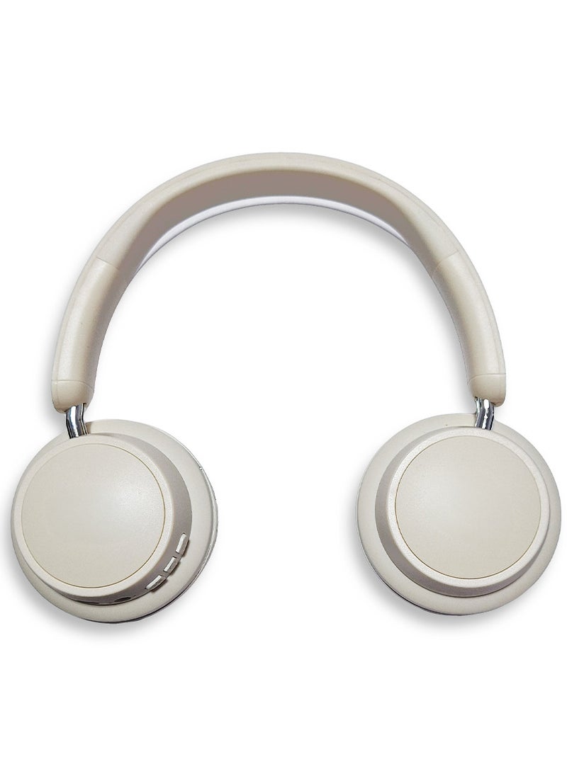 Generic - Bluetooth Headphone , Wireless Headset , Model WS-620 , Bluetooth , Play Time 20 Hours , Battery 150mAh, External Built In Microphone, USB Type-C, Pure Bass Sound, Noise Cancelling (Beige) - Image 1