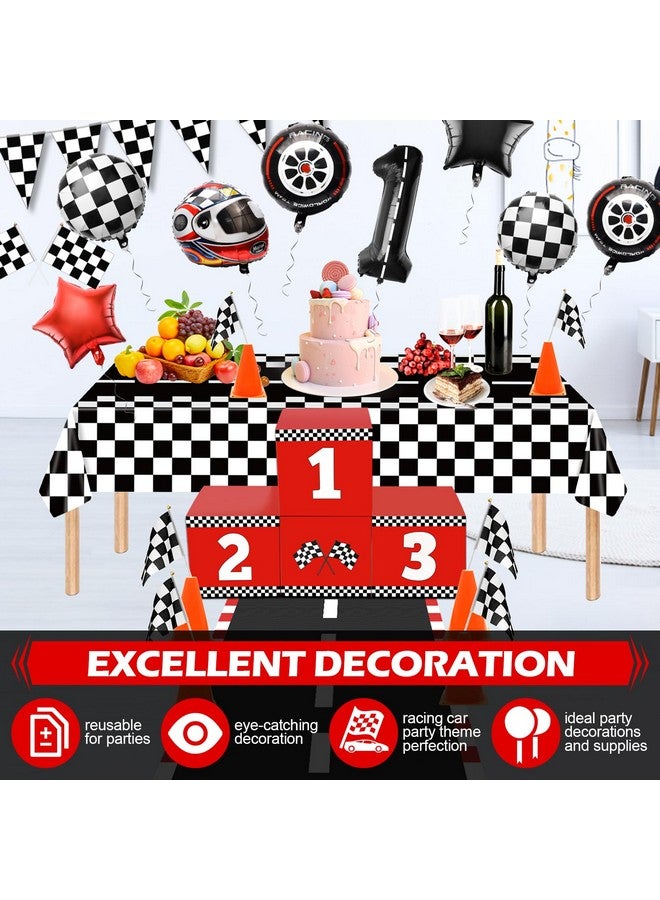 Windspeed 4+18 P Racing Car Party Boxes, Windspeed 4 Racecar Boxes for Racing Car Themed Birthday Party Fast One Birthday Decorations with 10 Checkered Flags 8 Race Car Theme Balloons - Image 3