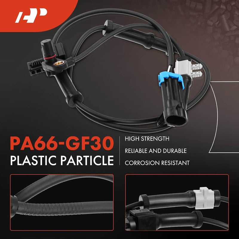 A-Premium ABS Wheel Speed Sensor Compatible with Hummer Models - H3 2006 2007 2008, Sport Utility - Front Driver and Passenger Side, (2-PC Set), Replace# 15082013, 15809261, 15820182 - Image 4