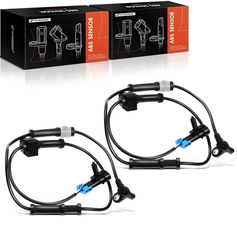 A-Premium ABS Wheel Speed Sensor Compatible with Hummer Models - H3 2006 2007 2008, Sport Utility - Front Driver and Passenger Side, (2-PC Set), Replace# 15082013, 15809261, 15820182 - Image 1