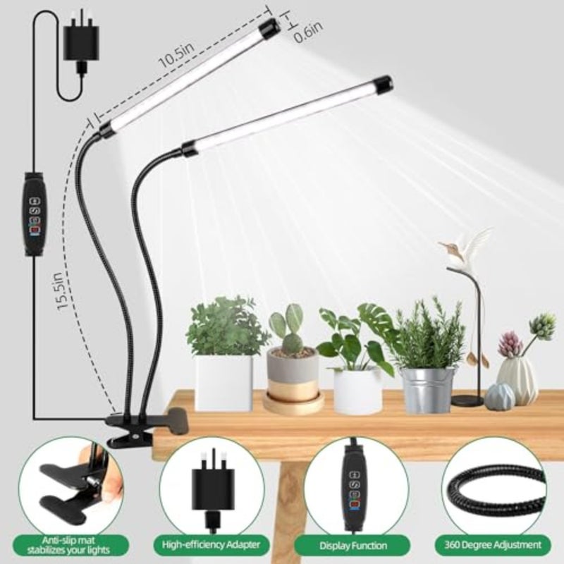 Plant Growing Lamp Upgrade 84 LEDs Full Spectrum LED Indoor Plant Grow Light with Flexible Gooseneck 3/9/12H Timer 3 Spectral Modes 10 Dimmable Levels For Home Office Garden Use - Image 3