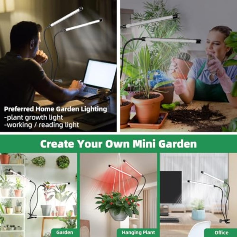 Plant Growing Lamp Upgrade 84 LEDs Full Spectrum LED Indoor Plant Grow Light with Flexible Gooseneck 3/9/12H Timer 3 Spectral Modes 10 Dimmable Levels For Home Office Garden Use - Image 2
