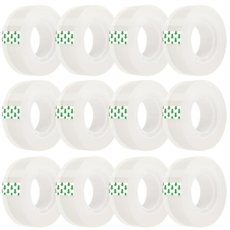 OWLKELA 12 Rolls Clear Tape Refills, Transparent Tape, All-Purpose Transparent Glossy Tape Rolls for Office, Home, School（60U） - Image 1