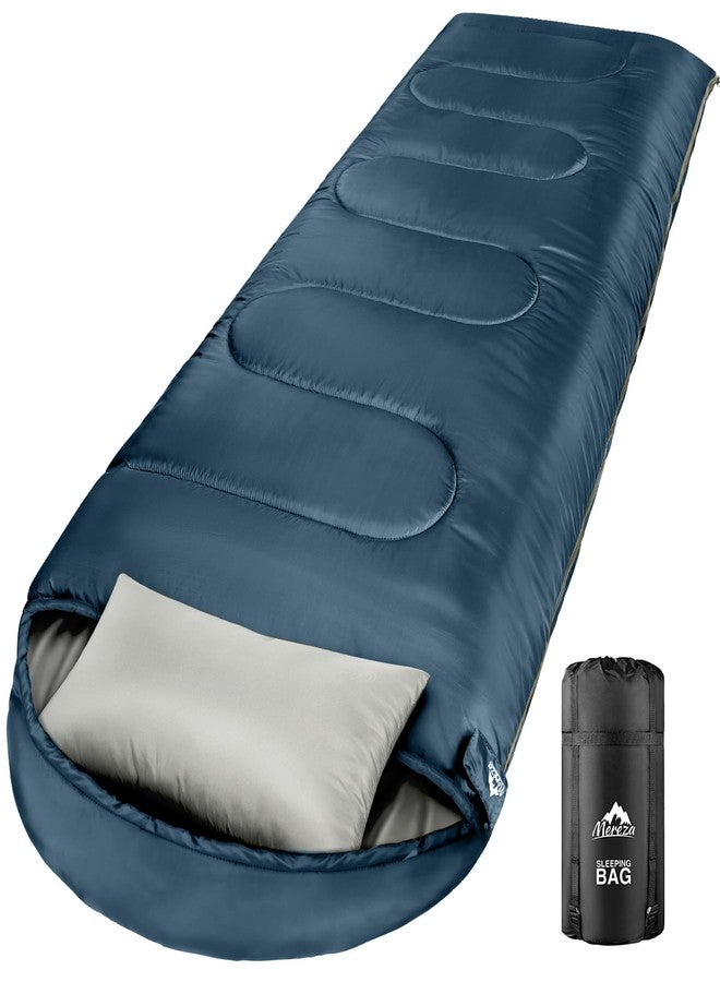 MEREZA 0 Degree Winter Sleeping Bag for Adults Kids with Pillow, Cold Weather Sleeping Bag for 4 Season Camping Hiking Backpacking Sleeping Bags for Big and Tall Blue - Image 1