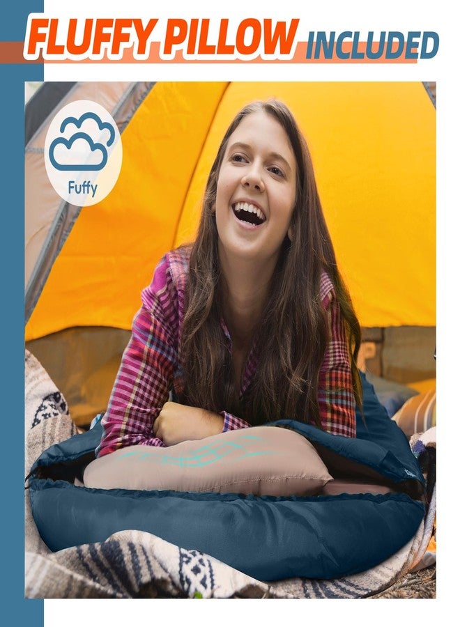 MEREZA 0 Degree Winter Sleeping Bag for Adults Kids with Pillow, Cold Weather Sleeping Bag for 4 Season Camping Hiking Backpacking Sleeping Bags for Big and Tall Blue - Image 5