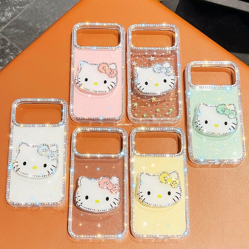 17Air Sparkling Diamond Hello Kitty Case with Stand for iPhone 17Air, Compatible with Apple 16 15Pro - Image 2