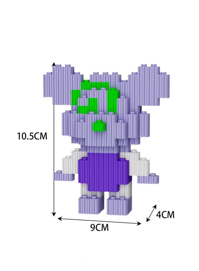 Miniature Small Particle Puzzle Building Blocks Gift Children's Educational Toy (White And Purple Short-sleeved Bear)  - Image 2