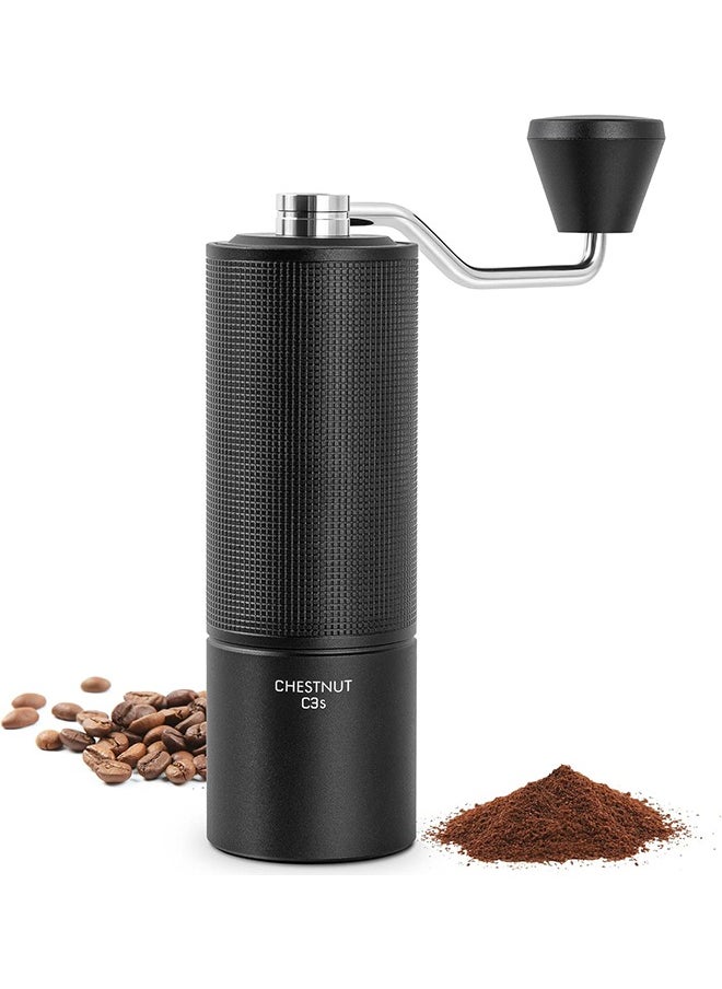 TIMEMORE TIMEMORE Chestnut C3S Manual Coffee Grinder, Hand Coffee Grinder with Adjustable Grind Setting, Stainless Steel S2C Conical Burr Coffee Grinder, for Espresso to French Press - Black  - Image 1