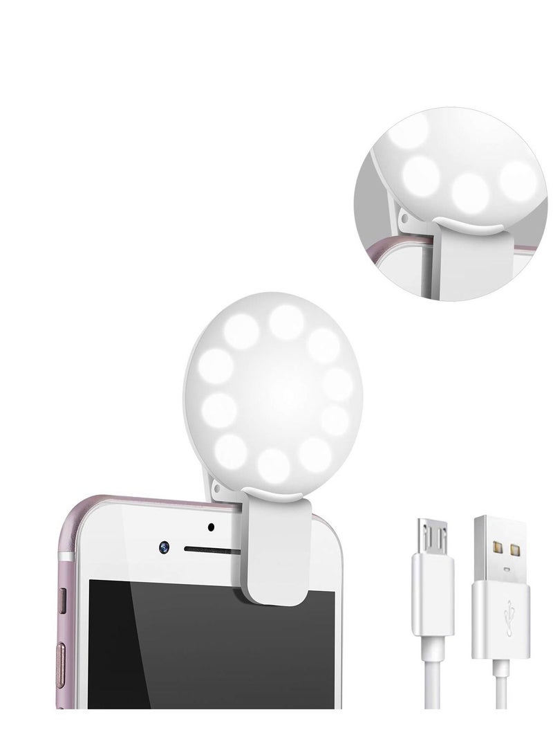Selfie Ring Clip Light, Mini Fill Light for Phone with LED Clip-on Lights, Bright Perfect Photos, Videos,  Vlogs, Ideal Gifts Women  - Image 1