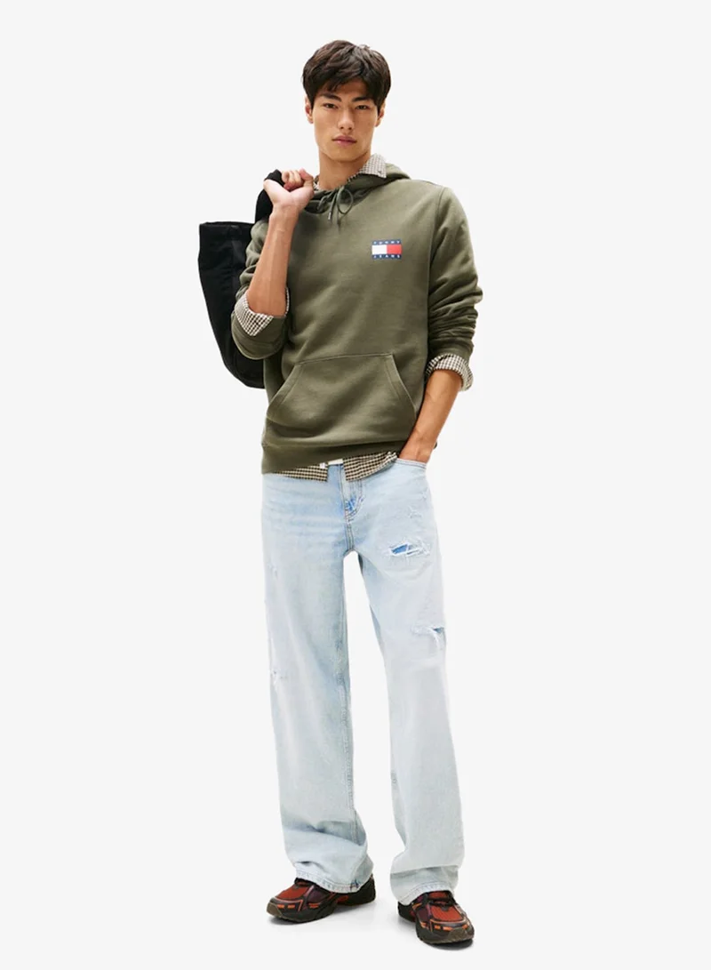 TOMMY JEANS  Logo Fleece Drawstring Hoody for Men | Best Price UAE