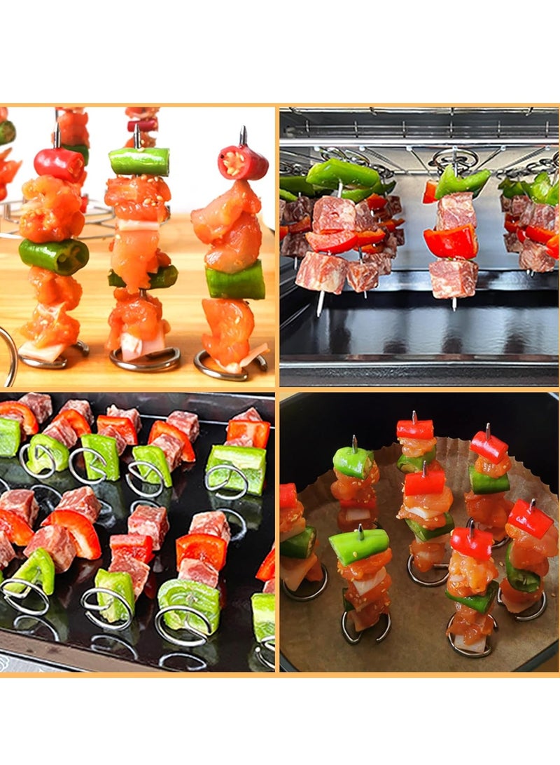 SYOSI 20 Pcs Metal Skewers for Air Fryer Stainless Steel Kebab Skewers Standing Skewer Rack for Kebab Chicken Beef Onion Reusable Air Fryer and Oven Accessories for Kitchen - Image 4