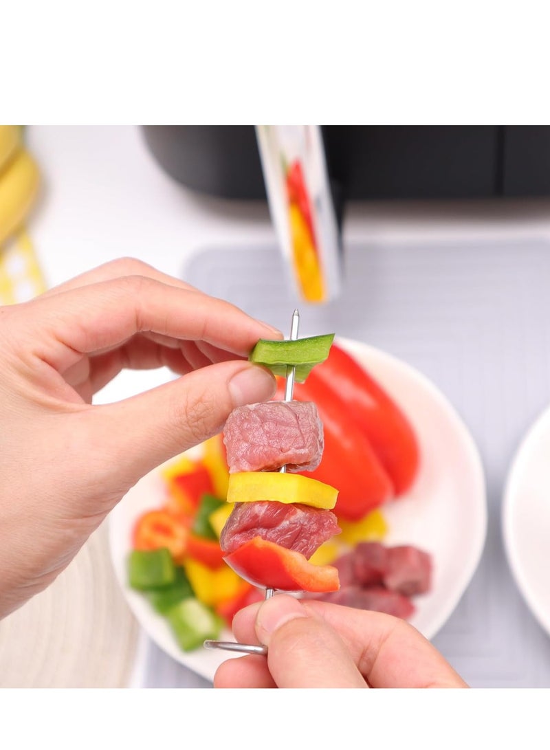SYOSI 20 Pcs Metal Skewers for Air Fryer Stainless Steel Kebab Skewers Standing Skewer Rack for Kebab Chicken Beef Onion Reusable Air Fryer and Oven Accessories for Kitchen - Image 2