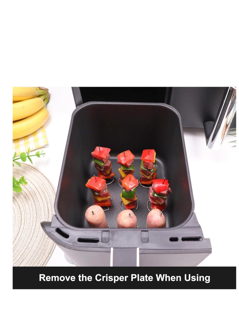 SYOSI 20 Pcs Metal Skewers for Air Fryer Stainless Steel Kebab Skewers Standing Skewer Rack for Kebab Chicken Beef Onion Reusable Air Fryer and Oven Accessories for Kitchen - Image 3