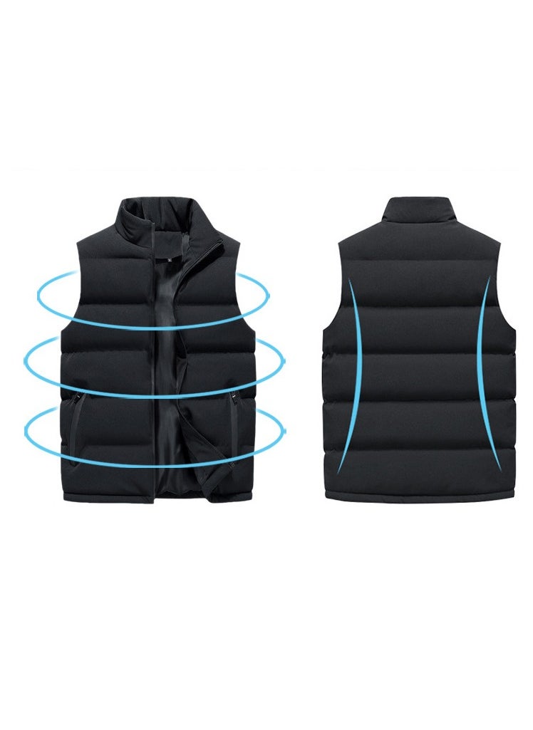 NIBEMINENT - Lightweight Casual Down Jacket Winter Warm Vest black sleeveless jacket man without hood - Image 1