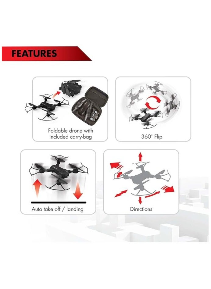 Silverlit - FLYBOTIC Silverlit Foldable Drone, Adjustable Camera, Auto Take-off, Hovering and Landing, Night Mode with LED Lights, Includes Carry Bag - Image 1