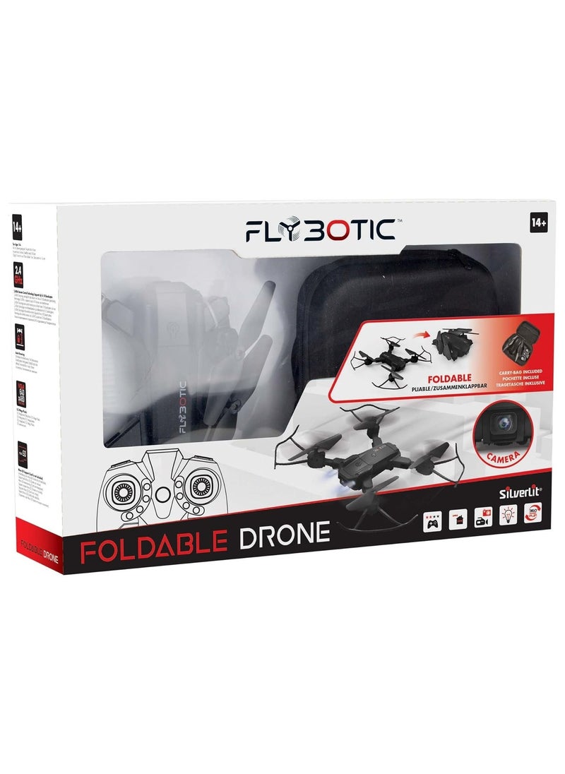 Silverlit - FLYBOTIC Silverlit Foldable Drone, Adjustable Camera, Auto Take-off, Hovering and Landing, Night Mode with LED Lights, Includes Carry Bag - Image 1