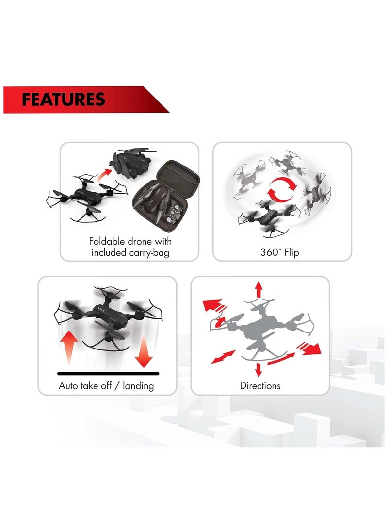 Silverlit - FLYBOTIC Silverlit Foldable Drone, Adjustable Camera, Auto Take-off, Hovering and Landing, Night Mode with LED Lights, Includes Carry Bag - Image 1