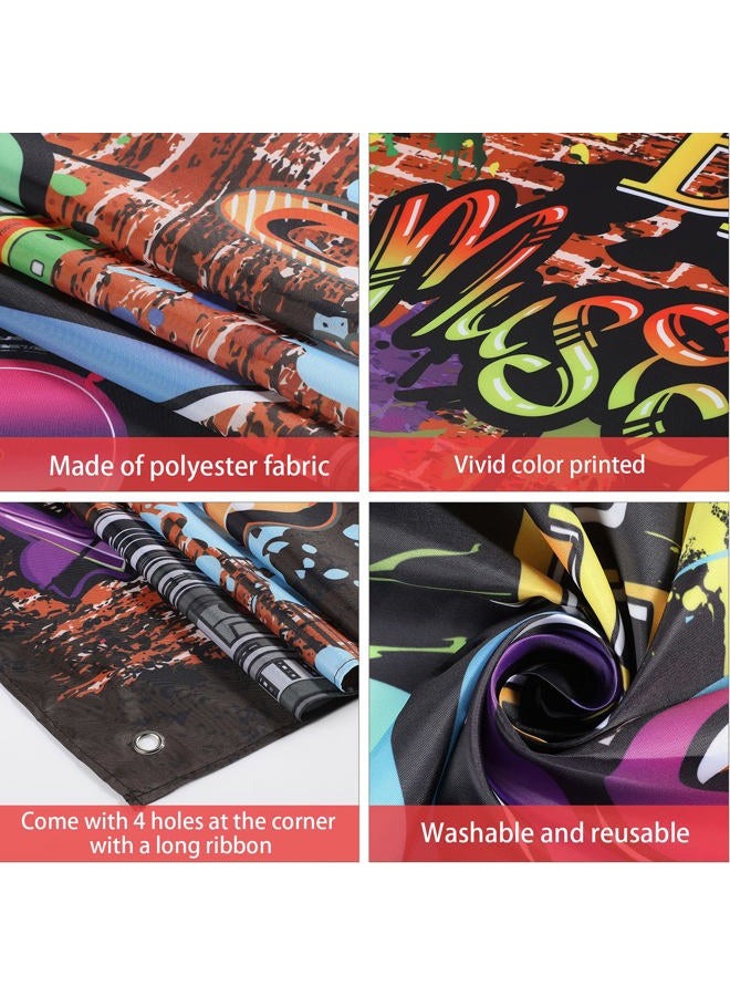 Tatuo 90s Backdrop for Photoshoot Hip Hop Graffiti Banner Brick Wall Retro Radio Photography Background Back to The 90 s Themed Party Decoration Studio Props 5.9 x 3.6 ft - Image 3