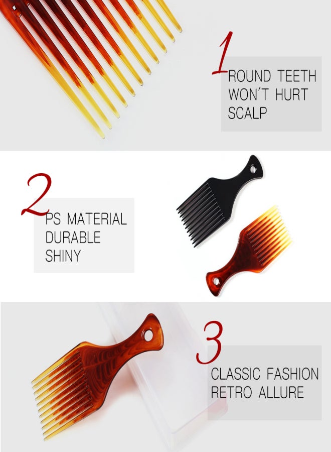 Bluezoo Hair Comb Insert Afro Hair Pick Comb Hair Comb Oil Slick Styling Hair Brush Hairdressing Accessory for Men& Women - Image 2