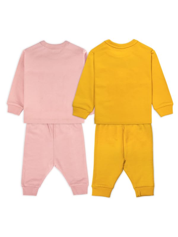 ARIEL Unisex Baby Full Sleeves Cotton Sweatshirt & Joggers Set (Pack of 2) (AR-BS-P2-bby_tie_Mustard_Lion-9-12) - Image 2
