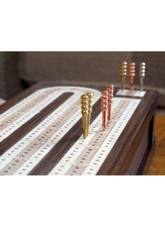 Regal Games Regal Games - Luxury Cribbage Board - Portable & Elegant Cribbage Set - Includes 1 Natural Wood Game Board, Deck of Cards, Felt Storage Bag, 9 Metal Pegs - Fun Family Games - for 2-4 Players Ages 8+  - Image 4