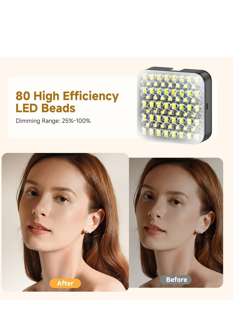 YJS 80 LED Selfie Light, Phone Light with Clip & 1/4 in Screw Hole, Portable Light with 3 Light Modes, Rechargeable Clip Fill Video Conference Light Selfie Panel Light for Phone/Camera/iPad/Laptop/TikTok - Image 3