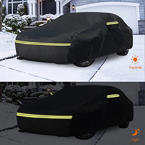 SPORTULI Waterproof Car Cover Replace for 2003-2025 Audi A8/S8, 6 Layers All Weather Car Cover with Zipper Door & Windproof Bands for Snow Rain Dust Hail Protection (A8) - Image 5