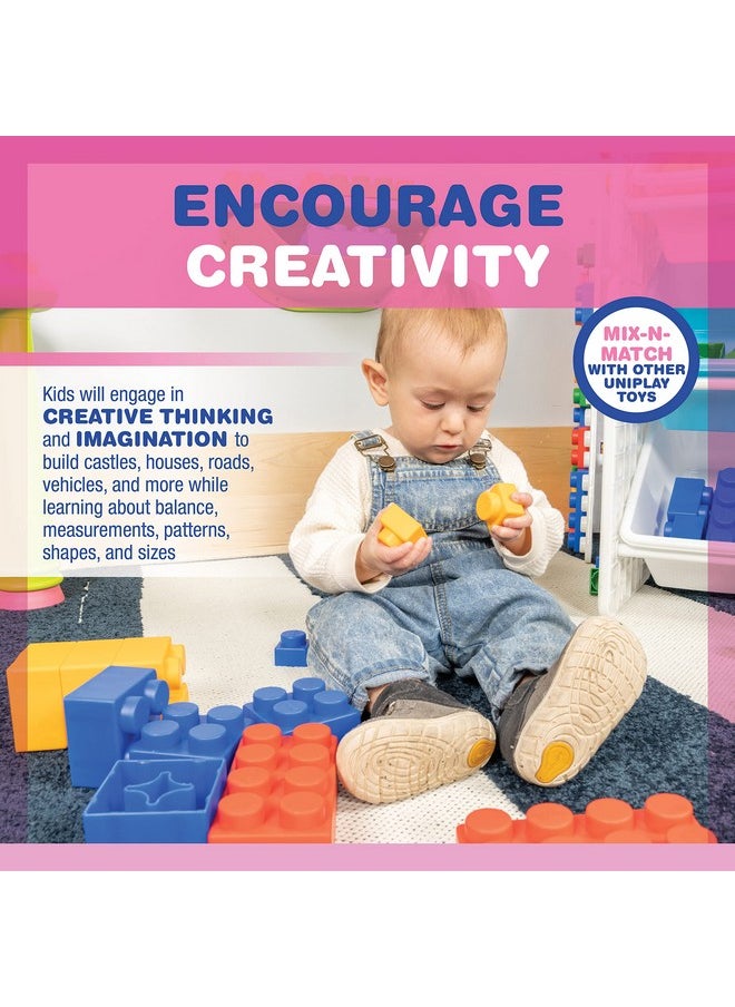 uniplay Plump Soft Building Blocks - 12-Piece Jumbo Stacking Multicolor Set For Early Cognitive Development And Creative Play - Ages 3 Months+  - Image 3
