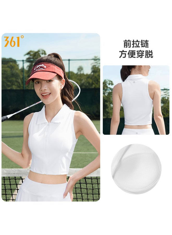 361 Sports Vest With Chest Pad Badminton Top Sleeveless Polo Shirt Collar Yoga Intimates Beautiful Tennis Wear
