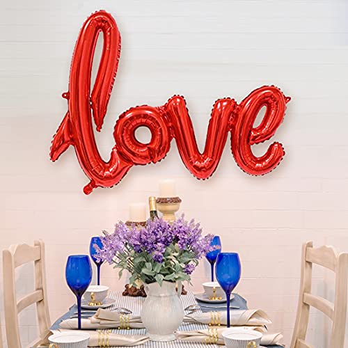 Dzrige 42 Inch Love Foil Balloons 4 Pcs Love Letter Balloons Giant Champagne Gold and Red Love Balloons Banner for Romantic Wedding Bridal Shower Birthday Party Valentines Day Gift Decorations - Image 5